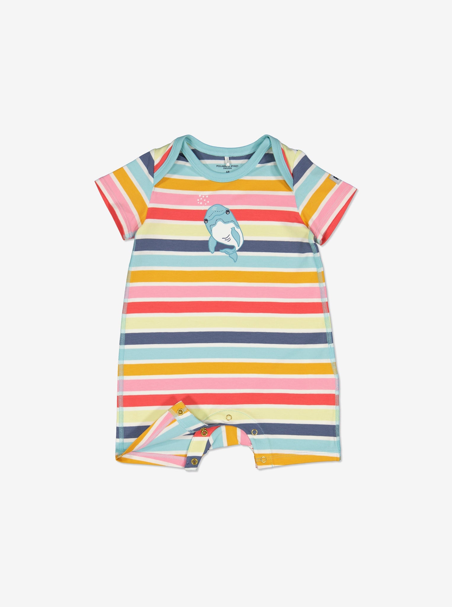 Striped Newborn Baby Romper from Polarn O. Pyret Kidswear. Made from ethically sourced materials.