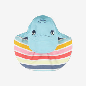 Dolphin Print Baby Sun Hat from Polarn O. Pyret Kidswear. Ethically made and sustainably sourced materials.
