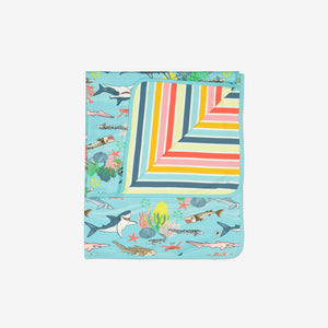 Sea Print Newborn Baby Blanket from Polarn O. Pyret Kidswear. Ethically made and sustainably sourced materials.
