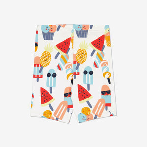 Ice Cream Print Kids Cycling Shorts from Polarn O. Pyret Kidswear. Made using sustainable sourced materials.
