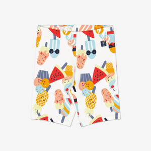 Ice Cream Print Kids Cycling Shorts from Polarn O. Pyret Kidswear. Made using sustainable sourced materials.