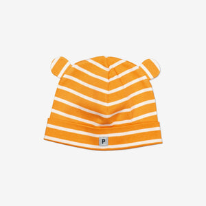  Organic Yellow Baby Beanie Hat from Polarn O. Pyret Kidswear. Made with 100% organic cotton.