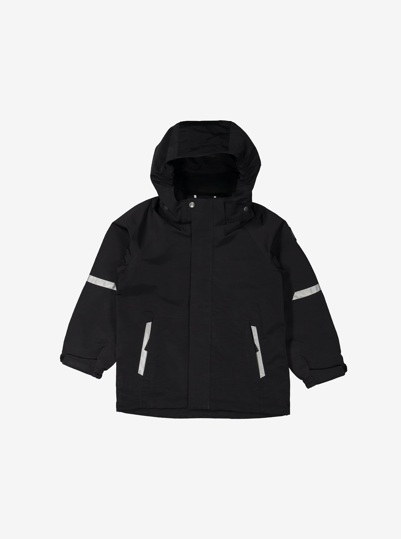 Kids Black Waterproof Shell Jacket from the Polarn O. Pyret kidswear collection. The best ethical kids outerwear.