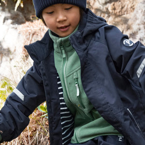 Navy Kids Waterproof Shell Jacket from the Polarn O. Pyret kidswear collection. Sustainably produced kids outerwear.