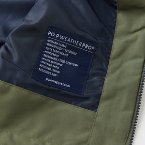 Green Waterproof Kids Jacket from the Polarn O. Pyret kidswear collection. Made from sustainable sources.