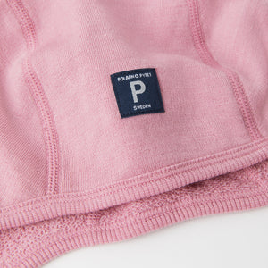 Merino Wool Pink Baby Hat from the Polarn O. Pyret kidswear collection. Sustainably produced kids outerwear.
