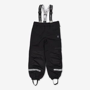 Kids Black Waterproof Trousers from the Polarn O. Pyret kidswear collection. The best ethical kids outerwear.