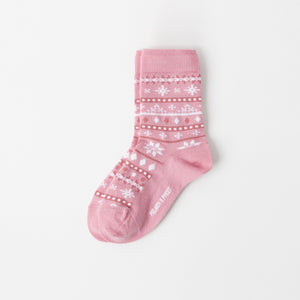 Pink Merino Wool Kids Socks from the Polarn O. Pyret kidswear collection. The best ethical kids outerwear.