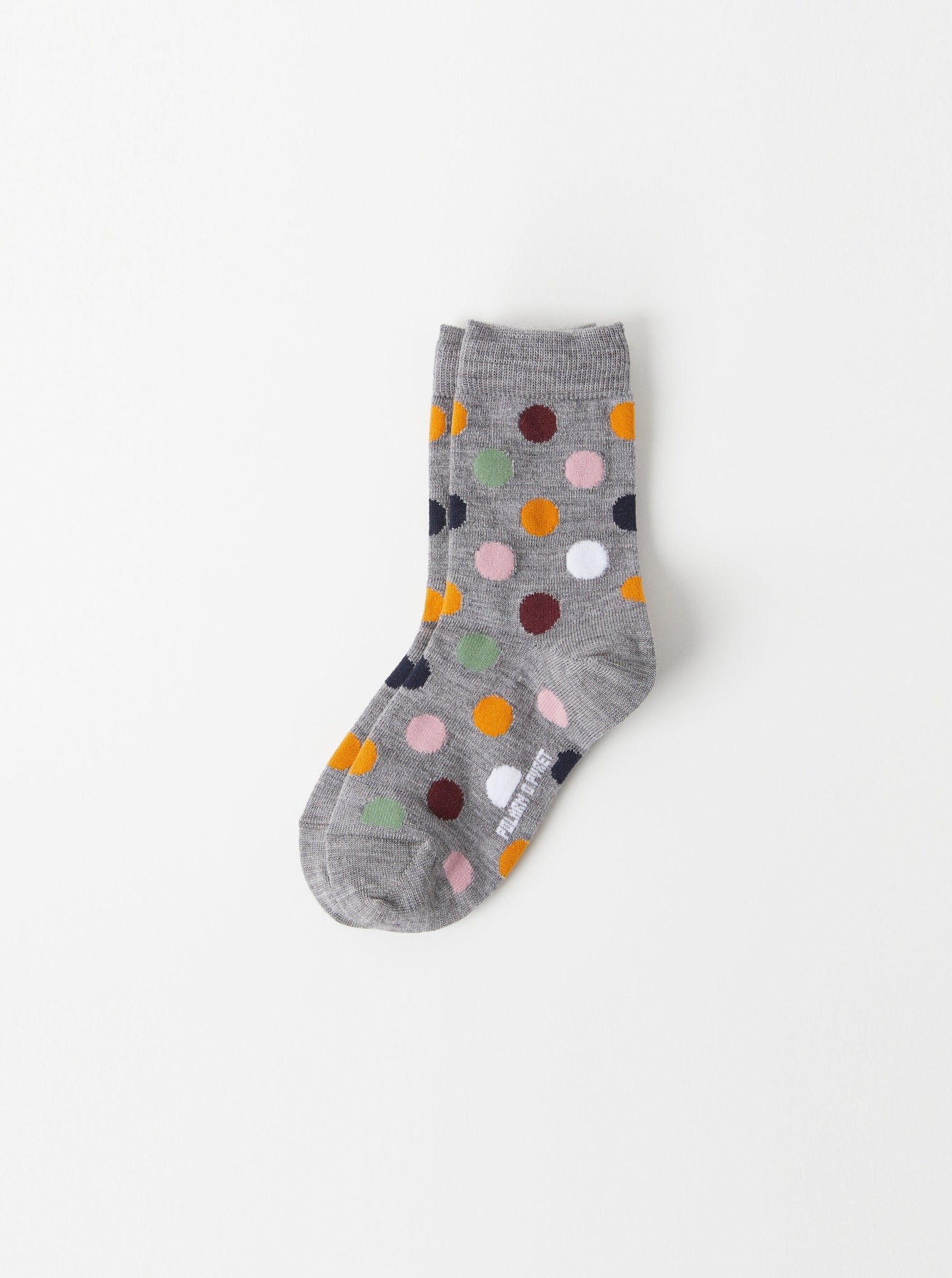 Grey Polka-Dot Merino Kids Socks from the Polarn O. Pyret kidswear collection. Made using ethically sourced materials.