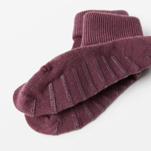 Burgundy Merino Wool Baby Socks from the Polarn O. Pyret kidswear collection. Sustainably produced kids outerwear.