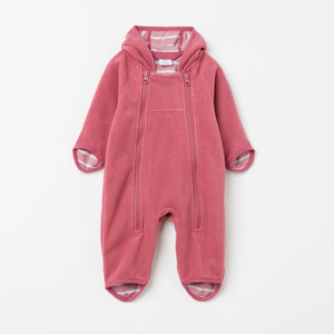 Windproof Pink Baby Pramsuit from the Polarn O. Pyret kidswear collection. Sustainably produced kids outerwear.