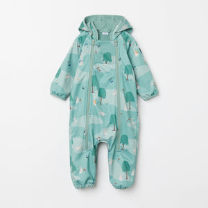Windproof Green Baby Pramsuit from the Polarn O. Pyret kidswear collection. The best ethical kids outerwear.