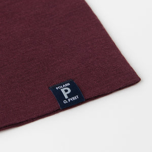 Merino Wool Burgundy Kids Snood from the Polarn O. Pyret kidswear collection. The best ethical kids outerwear.