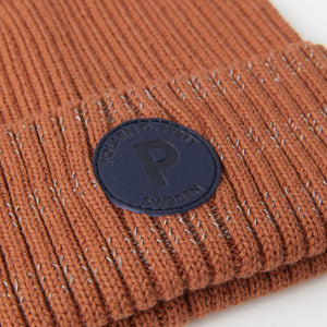 Orange Kids Knitted Hat from the Polarn O. Pyret kidswear collection. Sustainably produced kids outerwear.