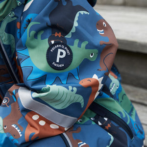 Dinosaur Print Kids Waterproof Coat from the Polarn O. Pyret kidswear collection. Made from sustainable sources.