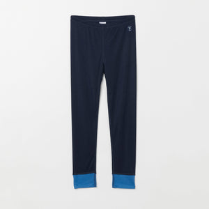 Blue Kids Thermal Leggings from the Polarn O. Pyret kidswear collection. The best ethical kids outerwear.