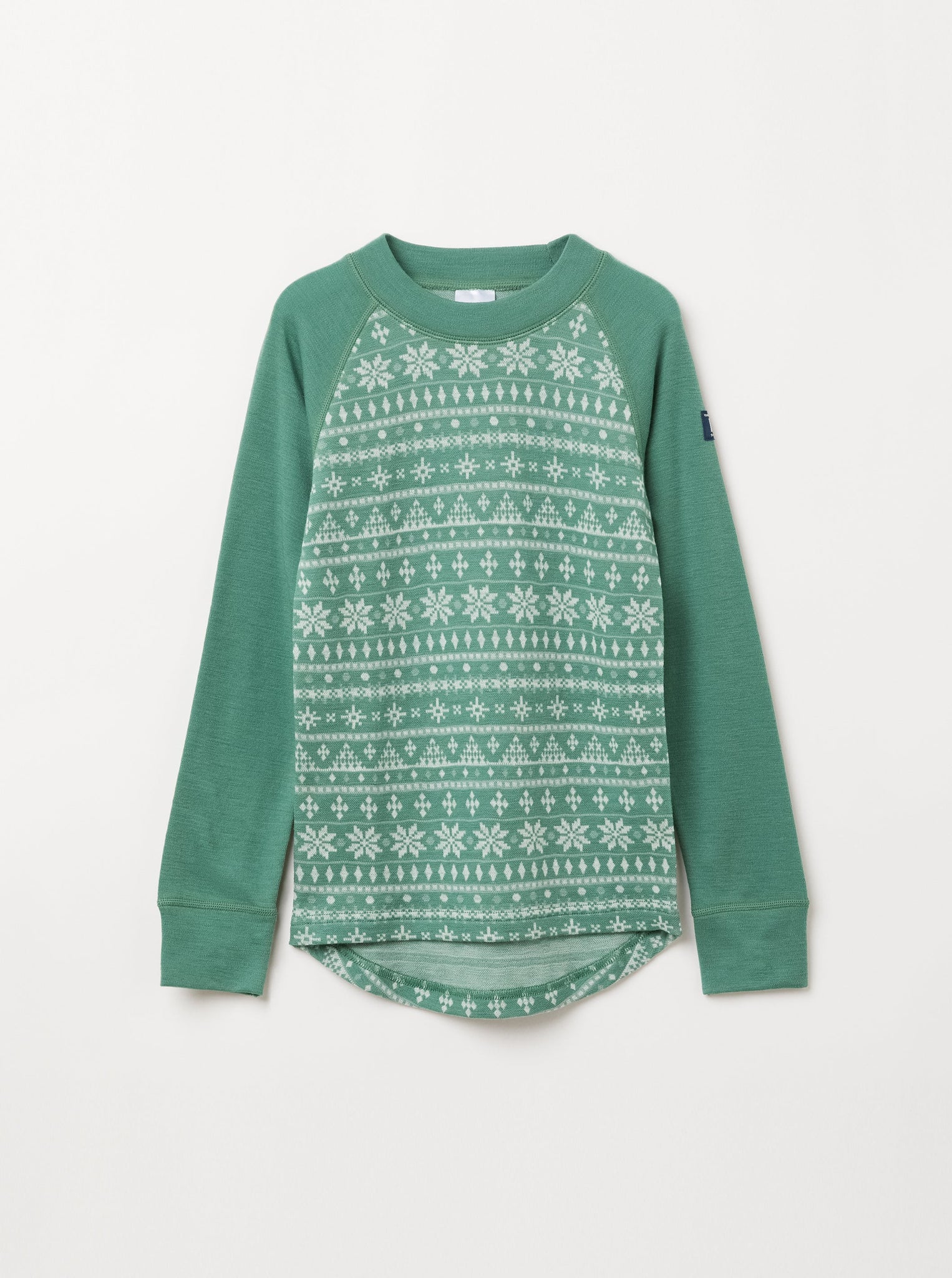 Merino Wool Green Thermal Kids Top from the Polarn O. Pyret kidswear collection. Quality kids clothing made to last.