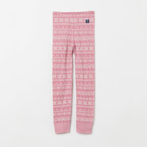 Merino Pink Thermal Kids Long Johns from the Polarn O. Pyret kidswear collection. Made using ethically sourced materials.