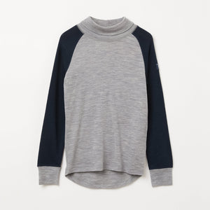 Merino Wool Grey Thermal Kids Top from the Polarn O. Pyret kidswear collection. The best ethical kids outerwear.