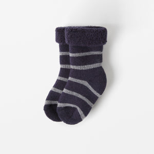 Terry Wool Navy Baby Socks from the Polarn O. Pyret kidswear collection. Ethically produced outerwear.