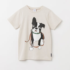 Organic Cotton Dog Print Kids T-Shirt from the Polarn O. Pyret Kidswear collection. Nordic kids clothes made from sustainable sources.