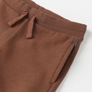 Organic Cotton Brown Kids Joggers from the Polarn O. Pyret Kidswear collection. Ethically produced kids clothing.