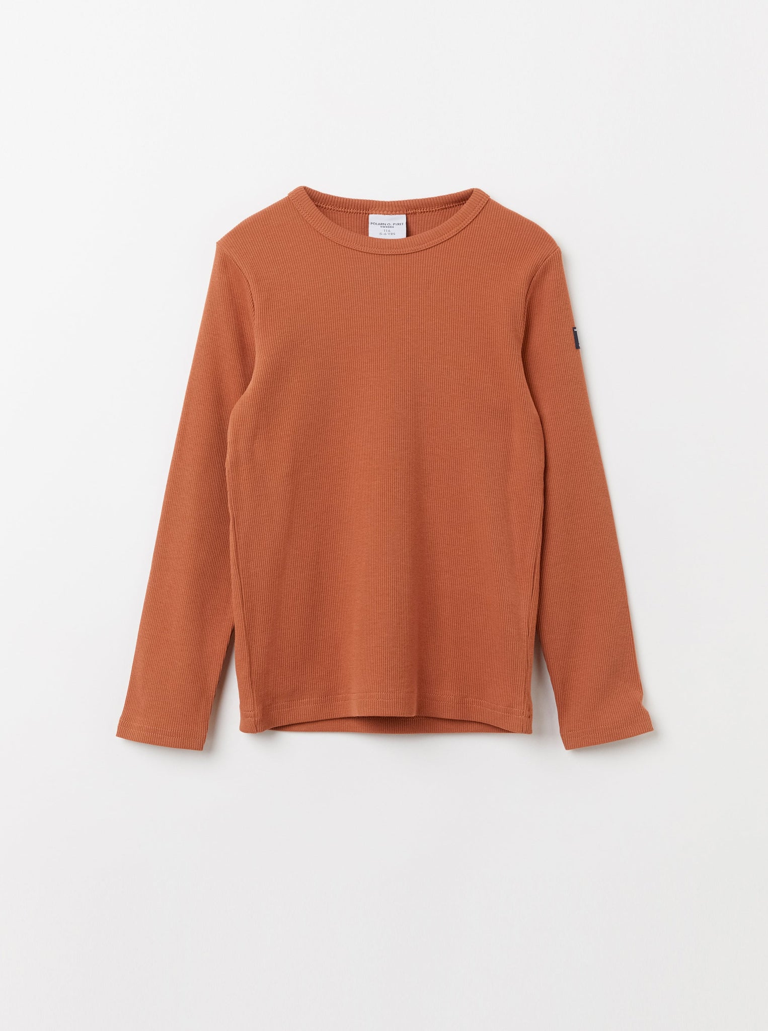 Orange Ribbed Kids Top from the Polarn O. Pyret Kidswear collection. The best ethical kids clothes