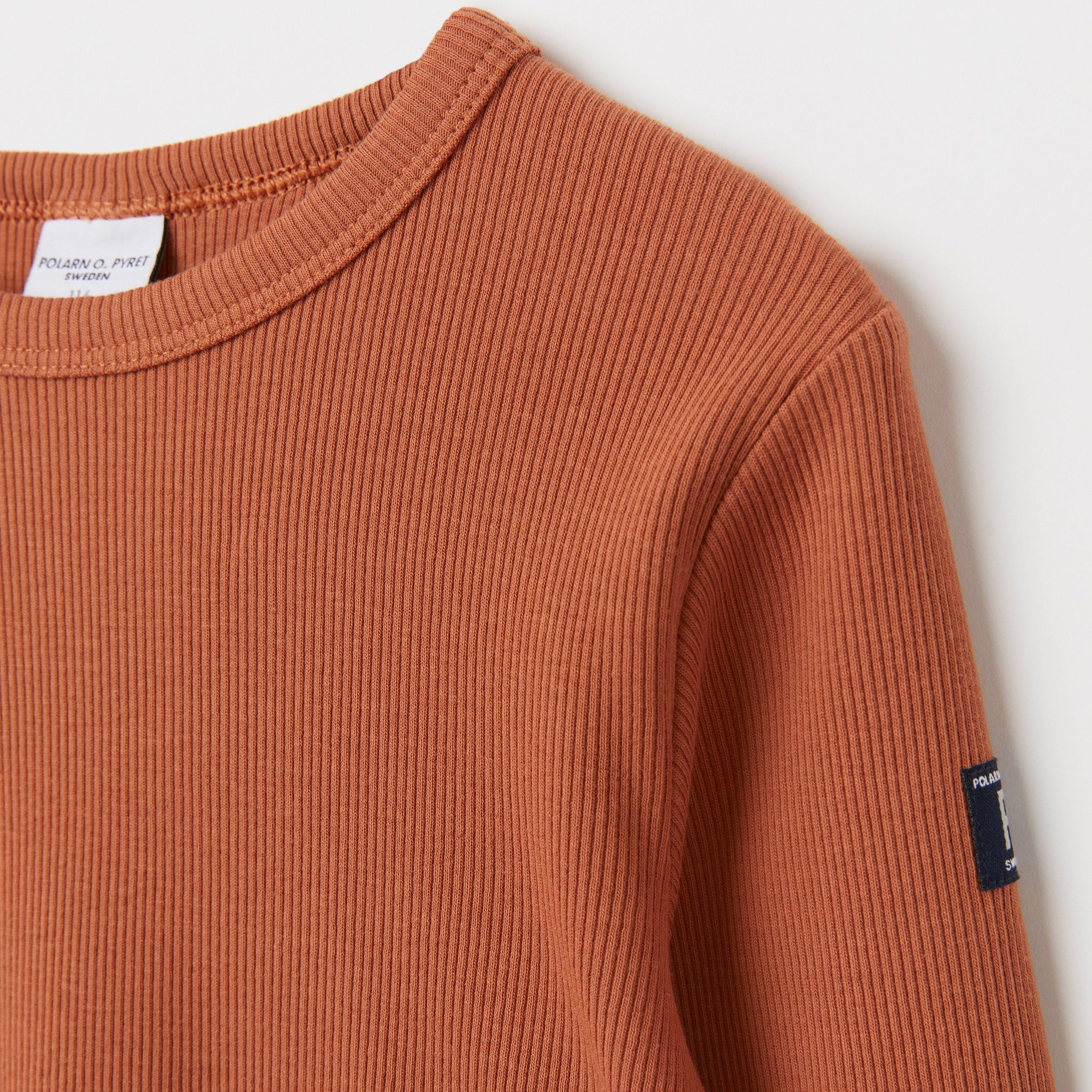 Orange Ribbed Kids Top from the Polarn O. Pyret Kidswear collection. The best ethical kids clothes