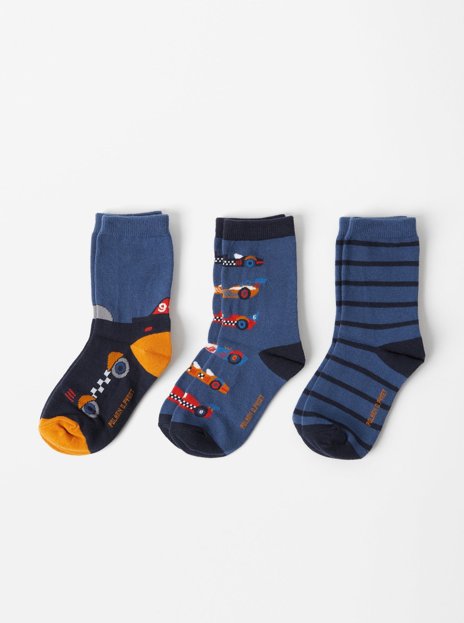 Blue Cotton Kids Socks Multipack from the Polarn O. Pyret Kidswear collection. Ethically produced kids clothing.