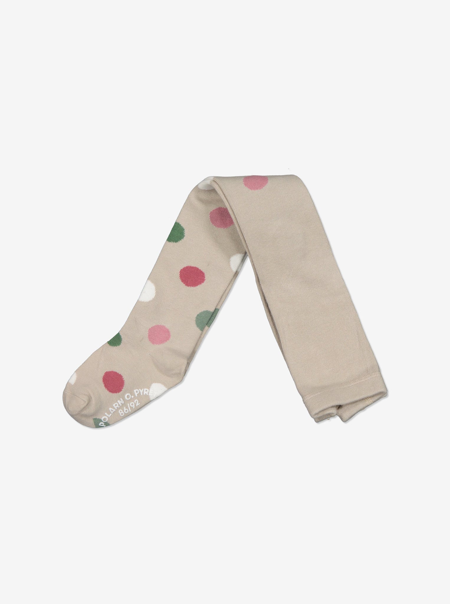 Polka Dot Beige Ribbed Baby Tights from the Polarn O. Pyret Kidswear collection. Ethically produced kids clothing.