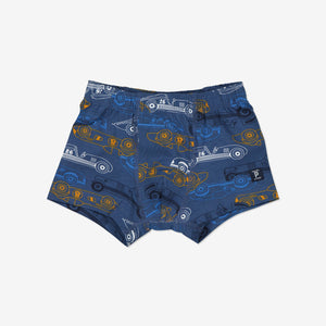 Car Print Blue Boys Boxer Shorts from the Polarn O. Pyret Kidswear collection. Clothes made using sustainably sourced materials.