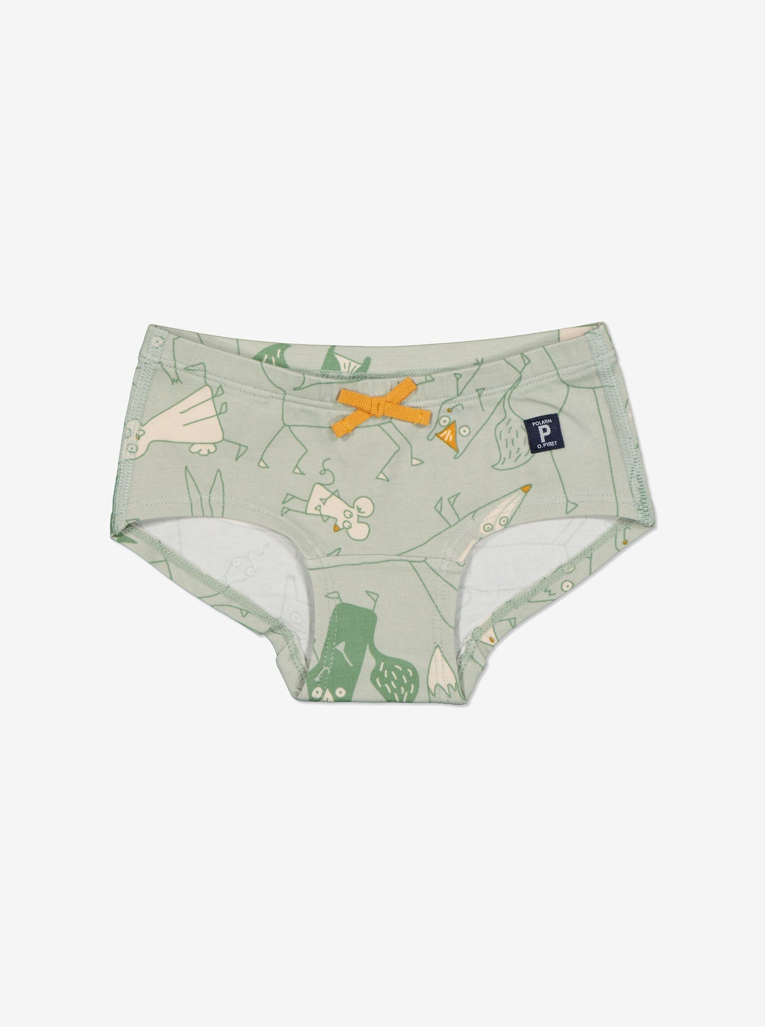 Green Girls Hipster Briefs from the Polarn O. Pyret Kidswear collection. Ethically produced kids clothing.
