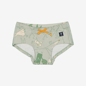 Green Girls Hipster Briefs from the Polarn O. Pyret Kidswear collection. Ethically produced kids clothing.