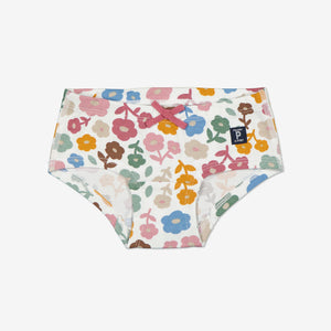 Organic Cotton Floral White Briefs from the Polarn O. Pyret Kidswear collection. Ethically produced kids clothing.