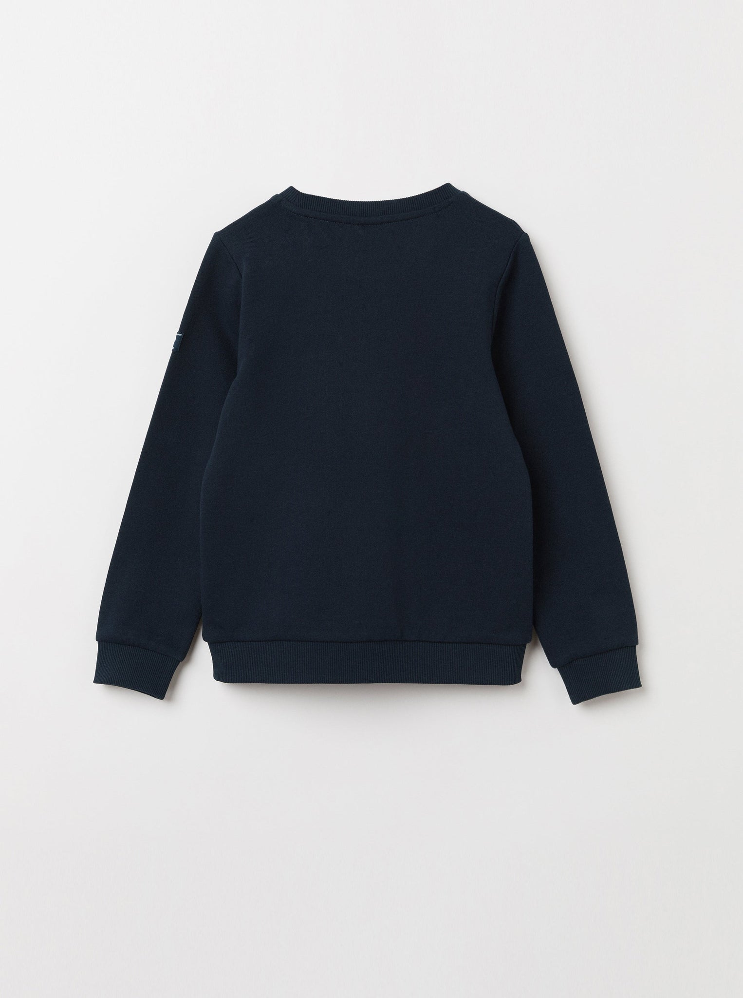 Car Print Navy Kids Sweatshirt from the Polarn O. Pyret Kidswear collection. Clothes made using sustainably sourced materials.