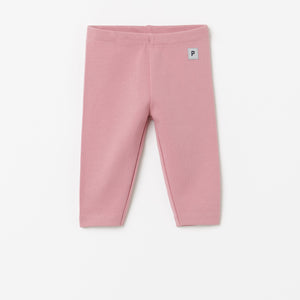 Organic Cotton Pink Baby Leggings from the Polarn O. Pyret Kidswear collection. Ethically produced kids clothing.