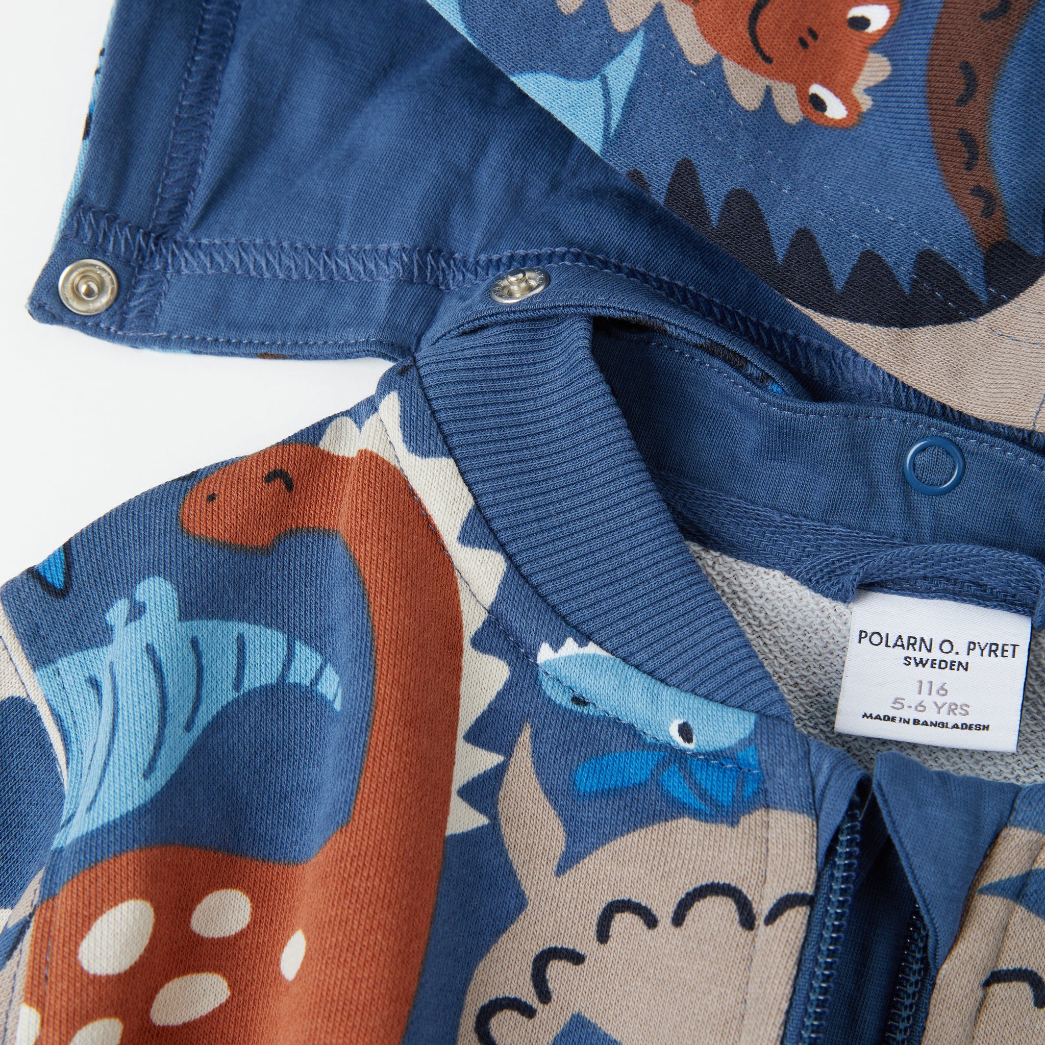 Cotton Blue Dinosaur Kids Hoodie from the Polarn O. Pyret Kidswear collection. The best ethical kids clothes