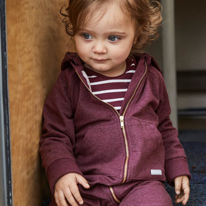 Organic Cotton Burgundy Baby All-In-One from the Polarn O. Pyret Kidswear collection. Ethically produced kids clothing.