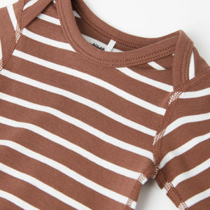 Organic Cotton Brown Baby Bodysuit from the Polarn O. Pyret Kidswear collection. The best ethical kids clothes