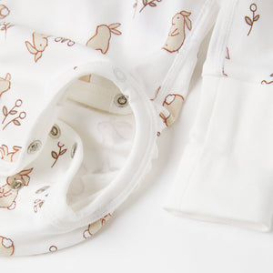 Cotton Wraparound White Babygrow from the Polarn O. Pyret Kidswear collection. Nordic kids clothes made from sustainable sources.