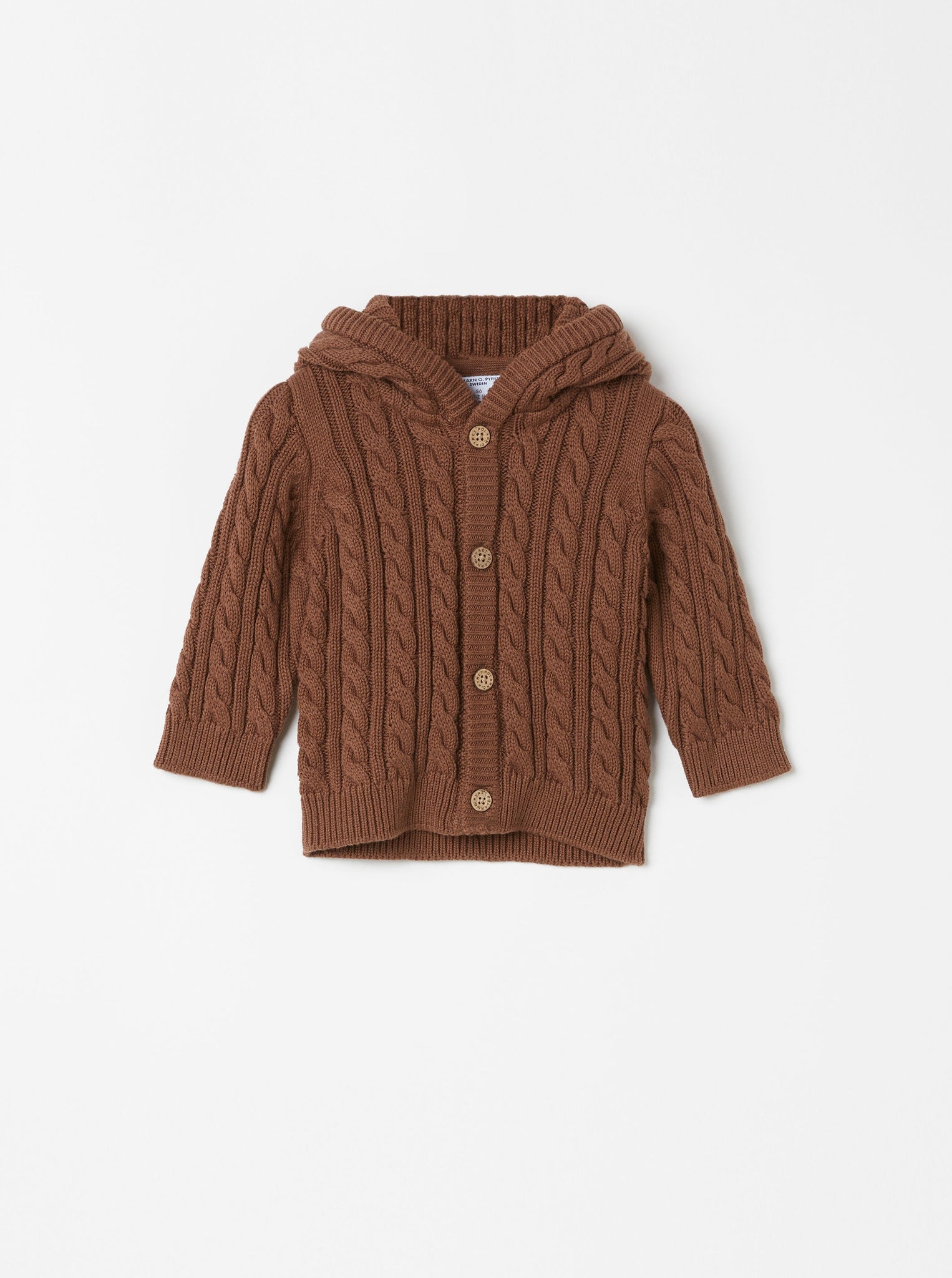 Organic Cotton Knitted Baby Cardigan from the Polarn O. Pyret Kidswear collection. Clothes made using sustainably sourced materials.