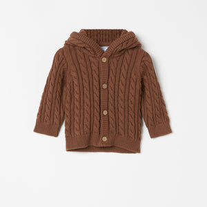 Organic Cotton Knitted Baby Cardigan from the Polarn O. Pyret Kidswear collection. Clothes made using sustainably sourced materials.