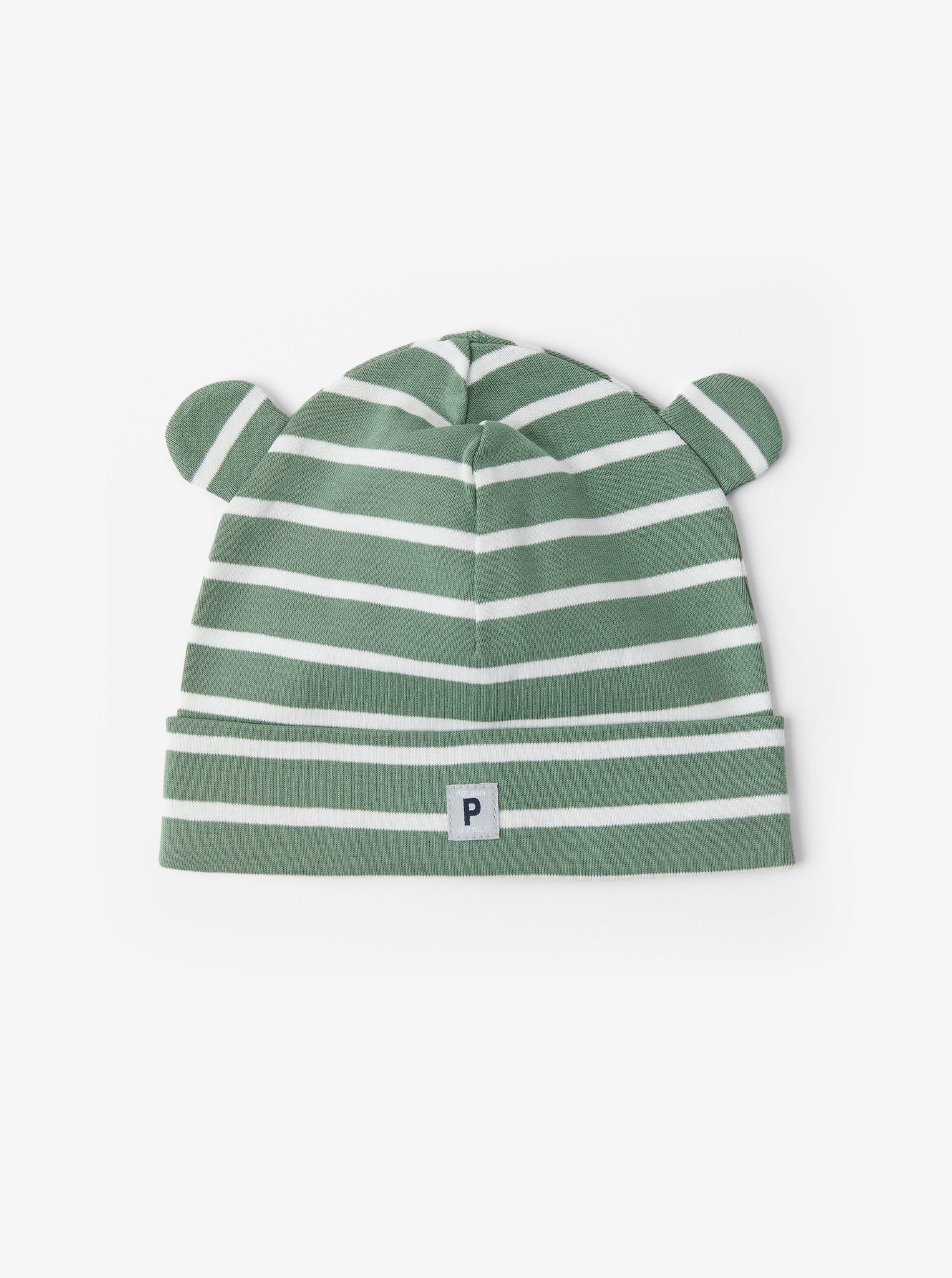 Organic Cotton Green Baby Beanie Hat from the Polarn O. Pyret Kidswear collection. Ethically produced kids clothing.