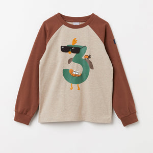 Organic Cotton Number 3 Print Kids Top from the Polarn O. Pyret Kidswear collection. Clothes made using sustainably sourced materials.