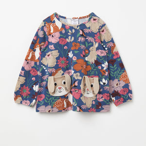 Organic Cotton Floral Nordic Girls Top from the Polarn O. Pyret Kidswear collection. Nordic kids clothes made from sustainable sources.