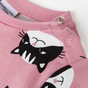 Organic Cotton Cat Print Kids Dress from the Polarn O. Pyret Kidswear collection. Nordic kids clothes made from sustainable sources.