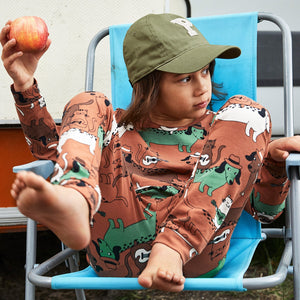 Organic Cotton Dog Print Kids Leggings from the Polarn O. Pyret Kidswear collection. Nordic kids clothes made from sustainable sources.