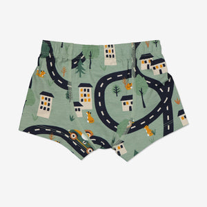 Organic Cotton Green Boys Boxers from the Polarn O. Pyret Kidswear collection. Clothes made using sustainably sourced materials.