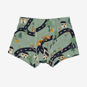 Organic Cotton Green Boys Boxers from the Polarn O. Pyret Kidswear collection. Clothes made using sustainably sourced materials.