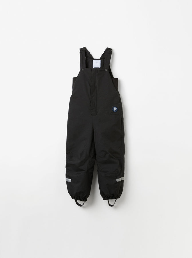 Black Waterproof Kids Salopettes from the Polarn O. Pyret kidswear collection. Ethically produced kids outerwear.